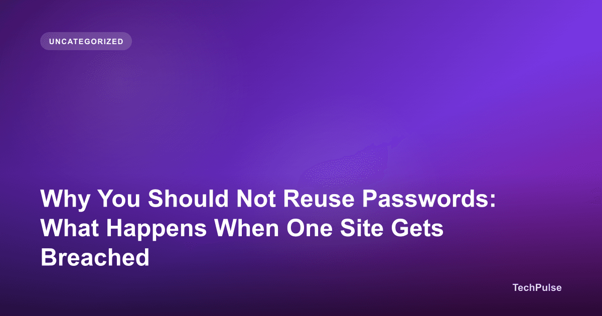 Why You Should Not Reuse Passwords: What Happens When One Site Gets Breached