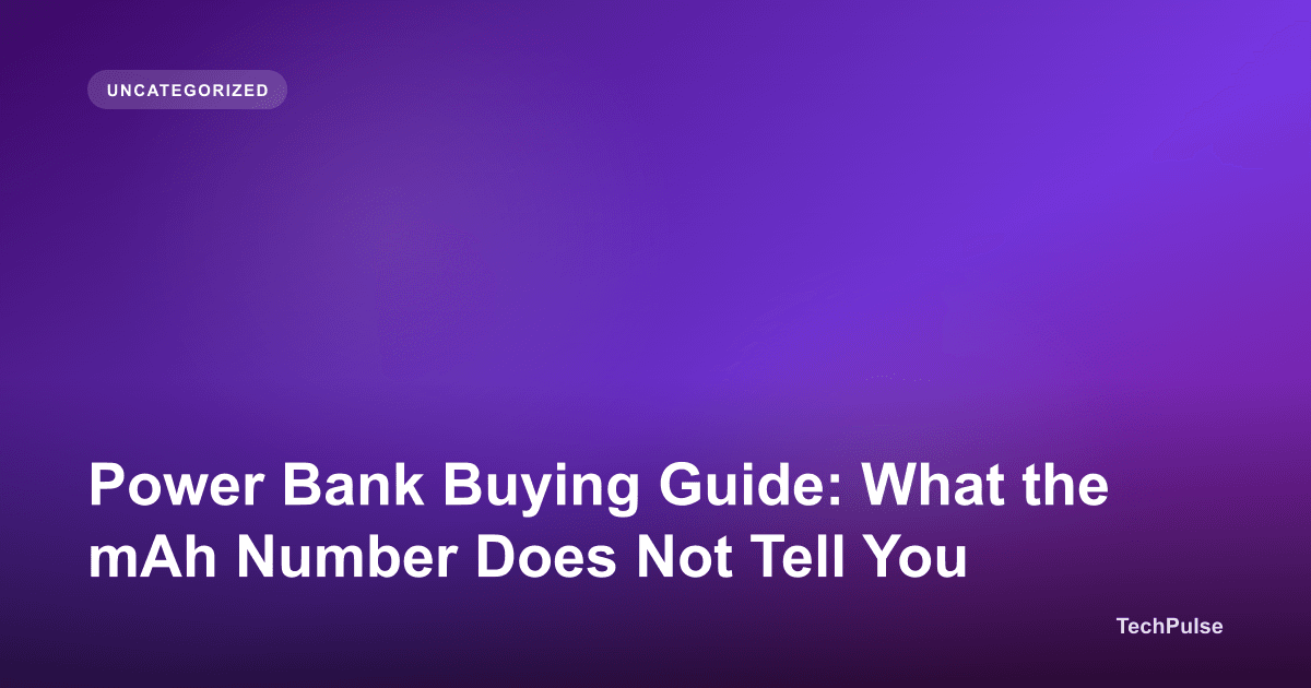 Power Bank Buying Guide: What the mAh Number Does Not Tell You