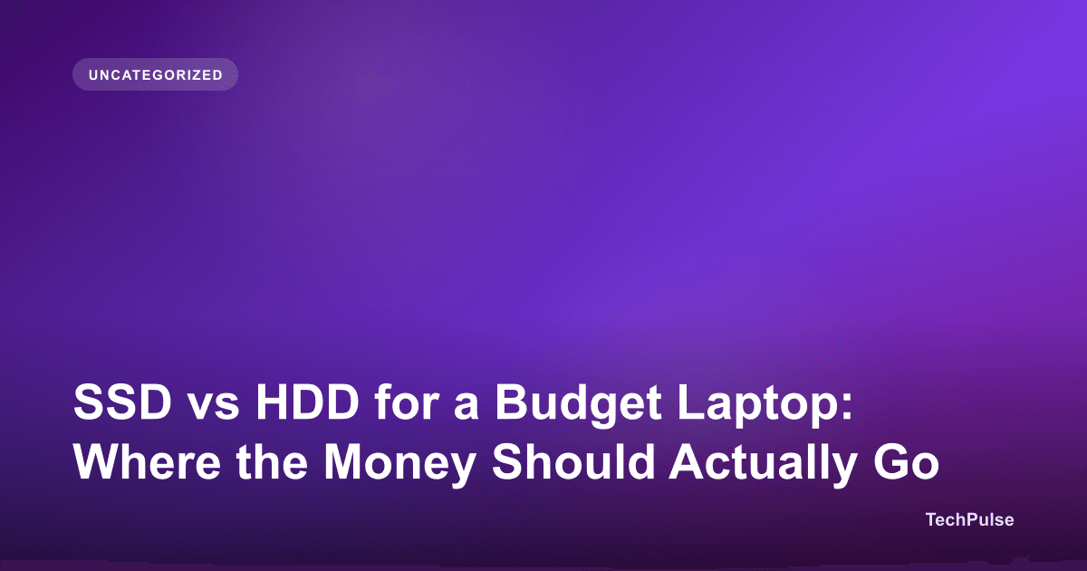 SSD vs HDD for a Budget Laptop: Where the Money Should Actually Go